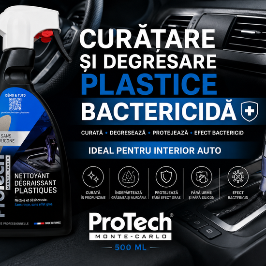 Mod de utilizare pentru curatarea,degresarea si dezinfectarea plasticelor ProTech Monte-Carlo